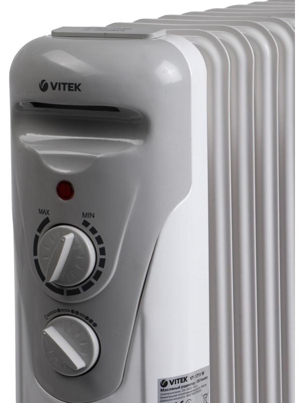 Обогреватель Vitek VT-1711 W, масляный, 1000/1500/2500 Вт, 13 секций, до 30 м²