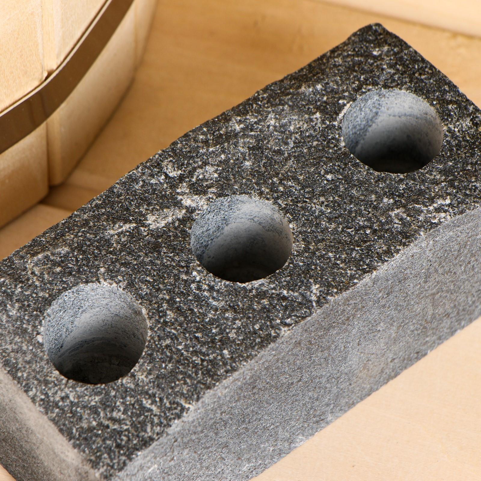 Испаритель пиленый, натуральный скол, 3 отверстия D= 2,5 см 14х6х6-8 см