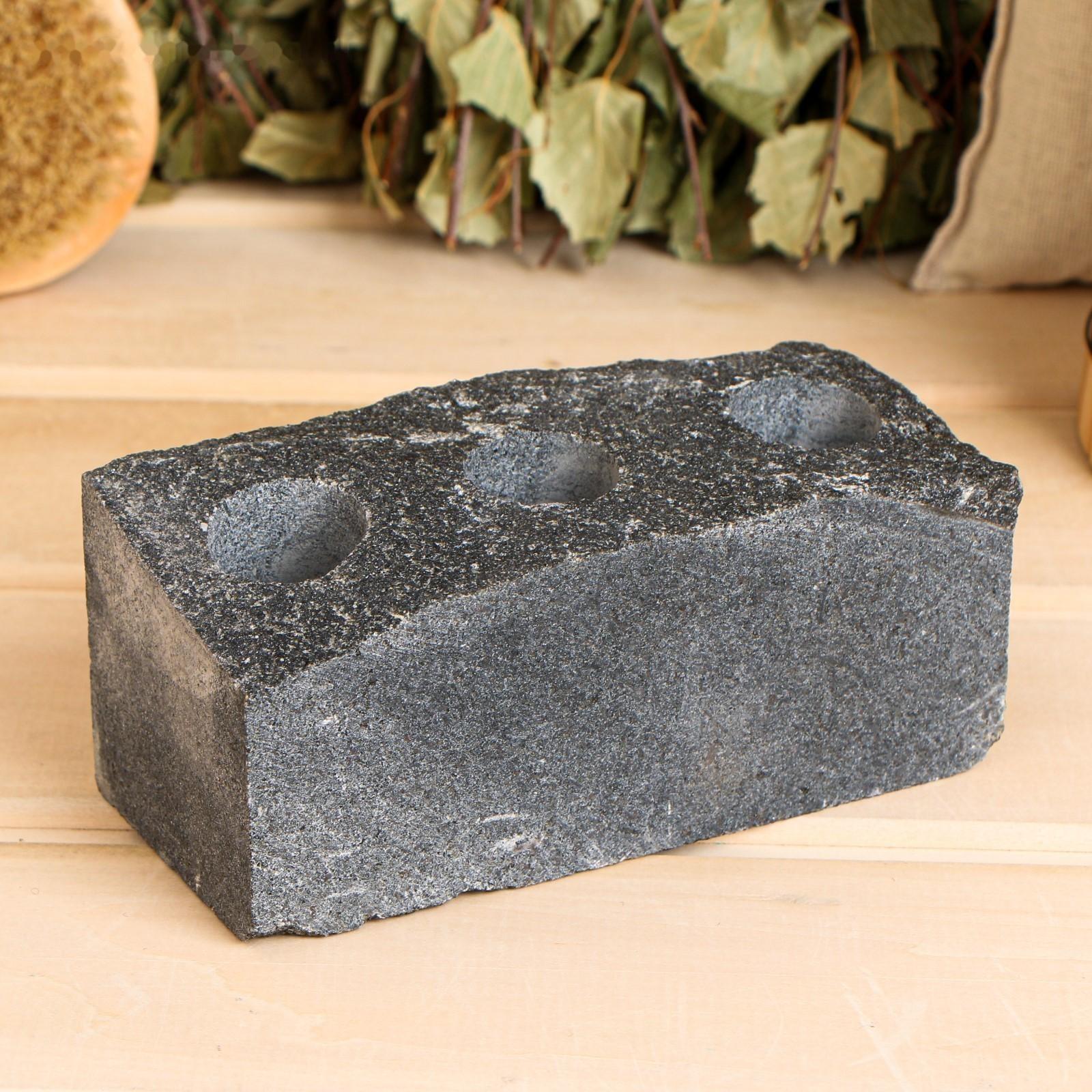 Испаритель пиленый, натуральный скол, 3 отверстия D= 2,5 см 14х6х6-8 см