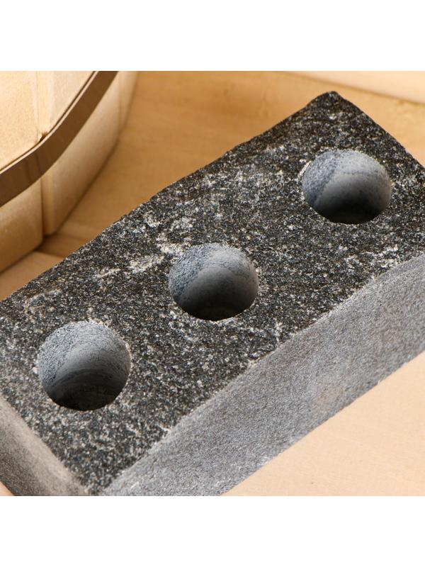 Испаритель пиленый, натуральный скол, 3 отверстия D= 2,5 см 14х6х6-8 см