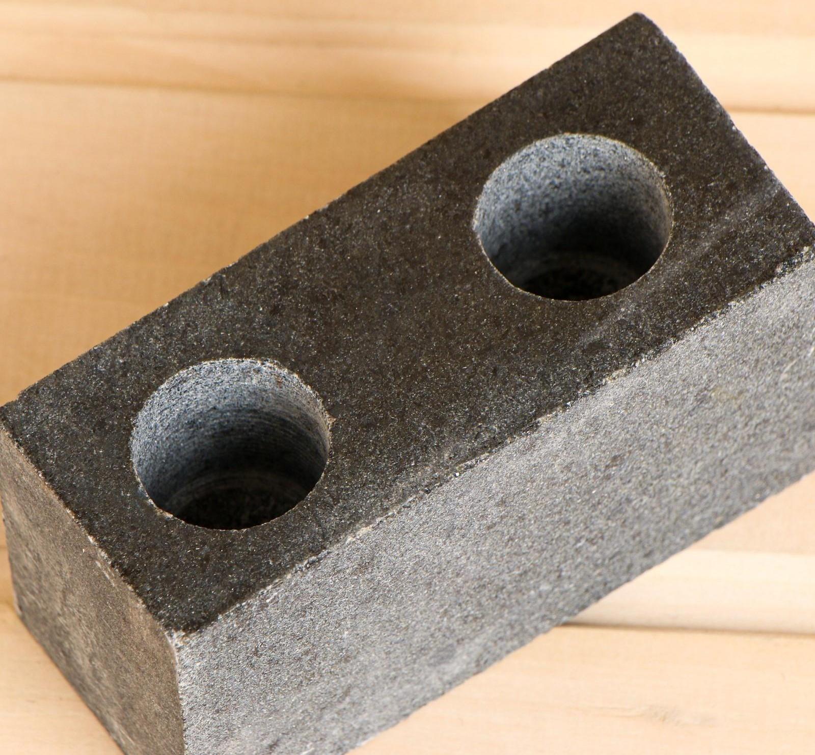 Испаритель пиленый - полированный 2 отверстия D= 2,5 см 10х6х6 см