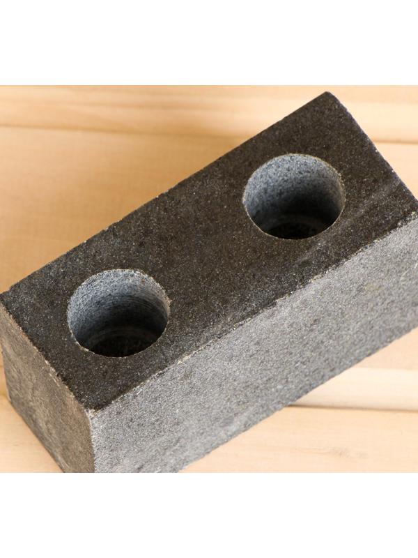 Испаритель пиленый - полированный 2 отверстия D= 2,5 см 10х6х6 см