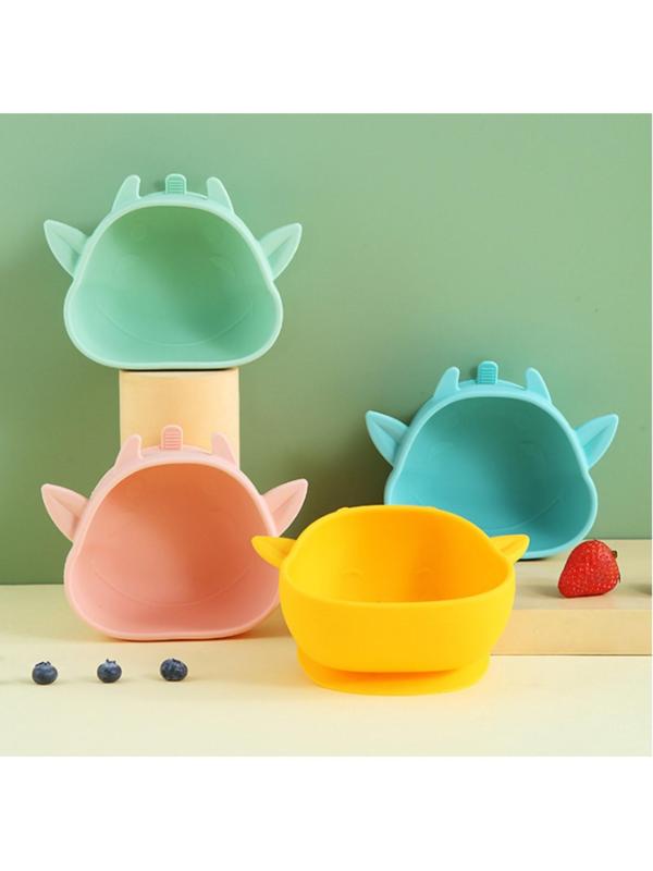 Тарелка детская на присоске, силиконовая, цвет желтый, р-р: 12х15х5,5 см