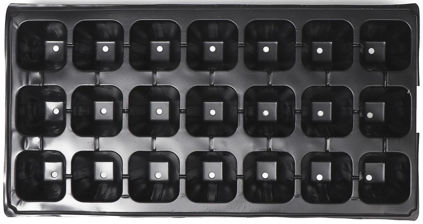 Кассета для рассады, 21 ячейка по 120 мл, чёрная, Greengo