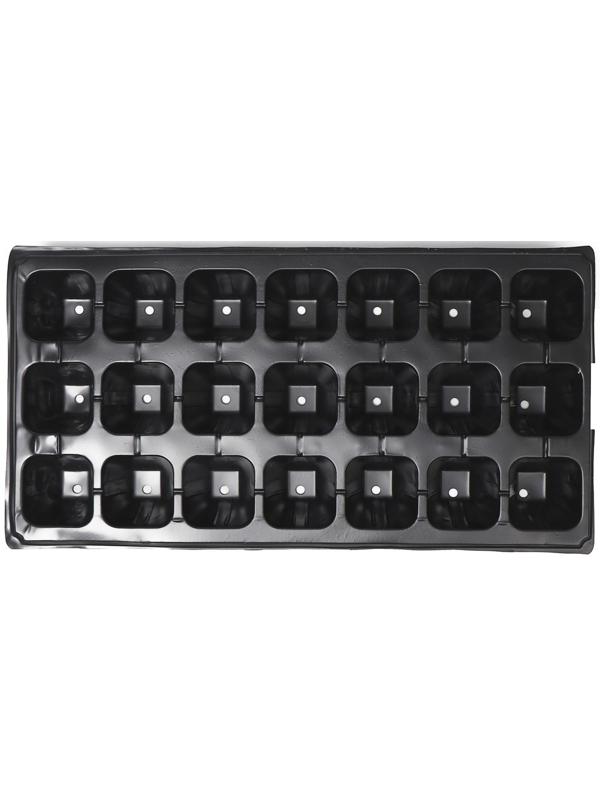 Кассета для рассады, 21 ячейка по 120 мл, чёрная, Greengo