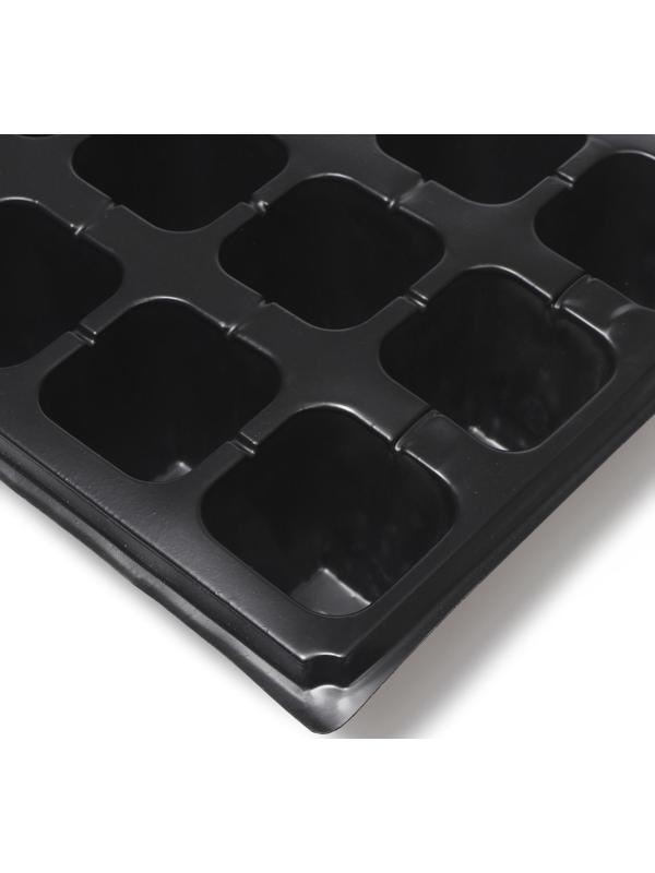 Кассета для рассады, 21 ячейка по 120 мл, чёрная, Greengo