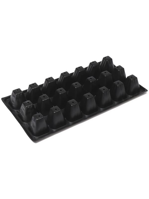 Кассета для рассады, 21 ячейка по 120 мл, чёрная, Greengo