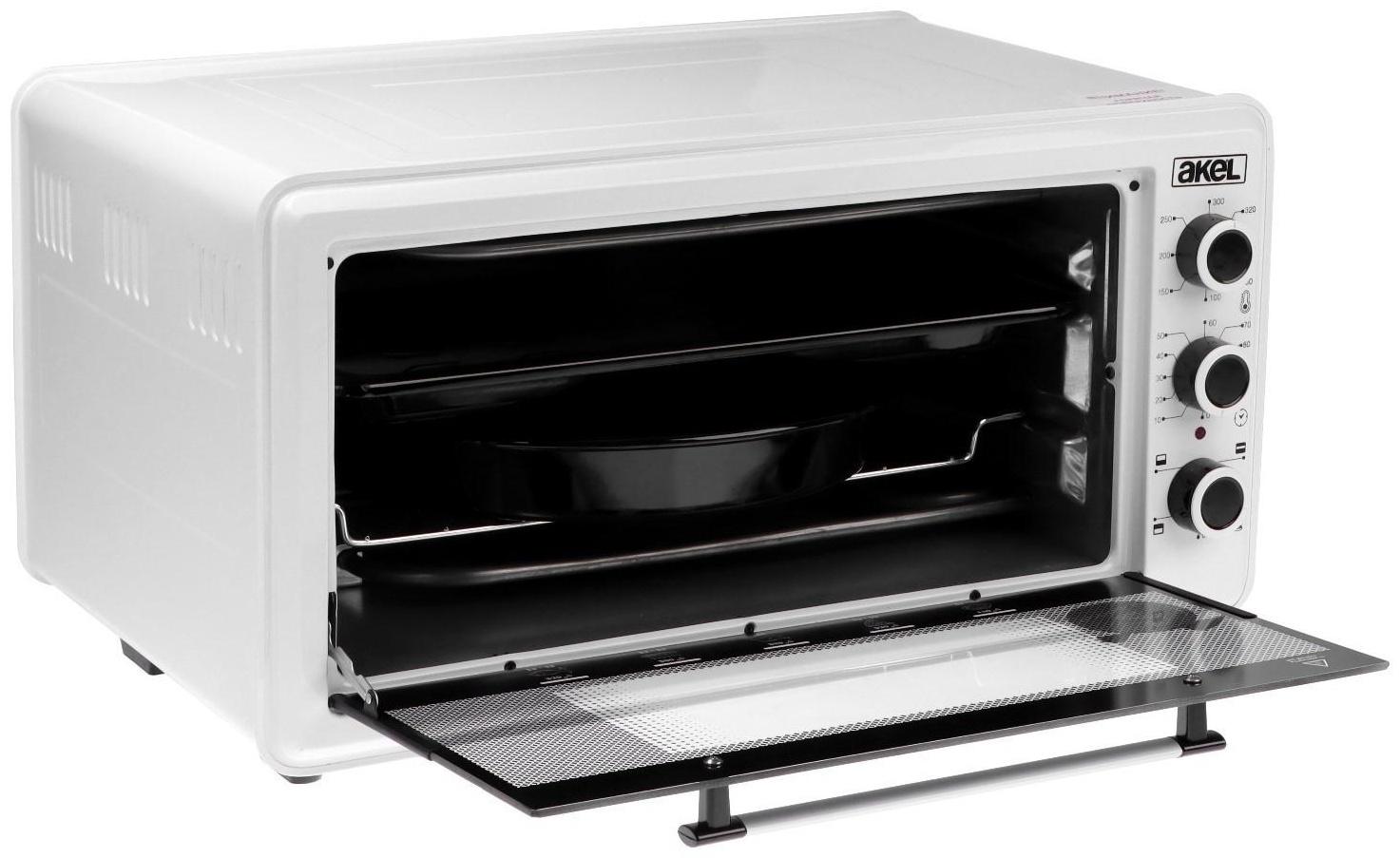 Мини-печь AKEL AF-940, 1300 Вт, 48 л, 80-320°С, таймер, гриль, белая