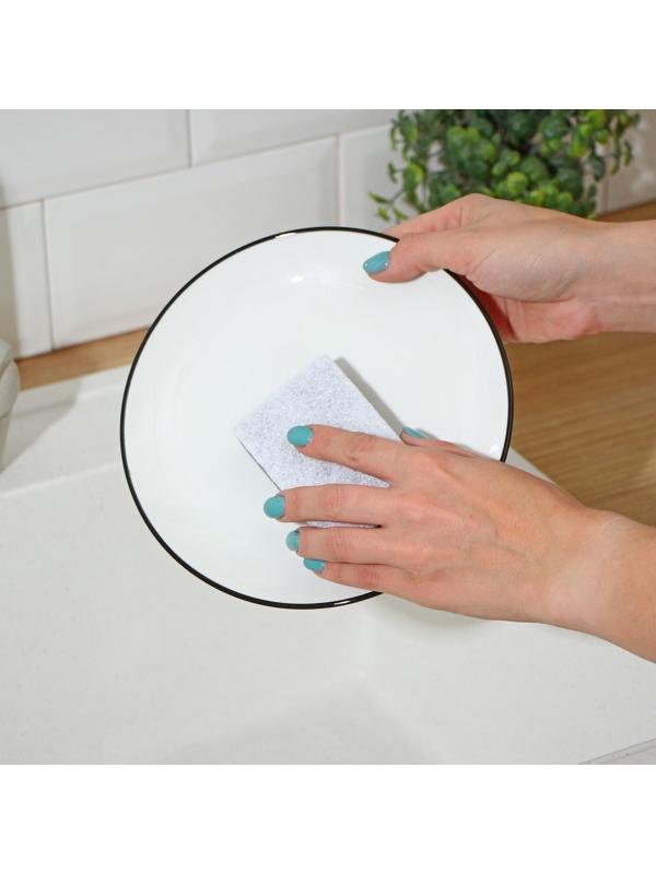 Набор губок для посуды Raccoon, 5 шт, с частицами угля, 8,8×6×3 см, цвет серый