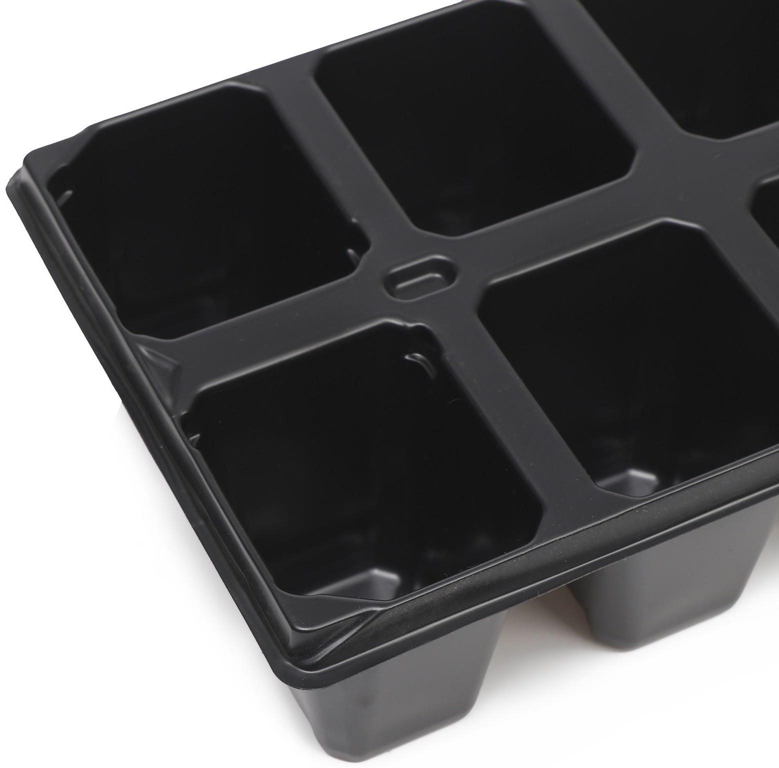 Кассета для рассады, 10 ячеек по 100 мл, набор 5 шт., чёрная