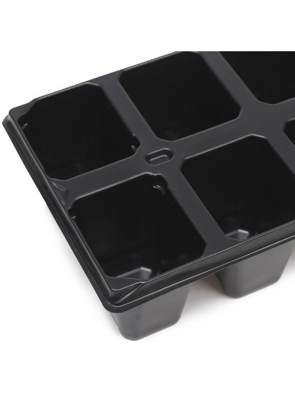 Кассета для рассады, 10 ячеек по 100 мл, набор 5 шт., чёрная