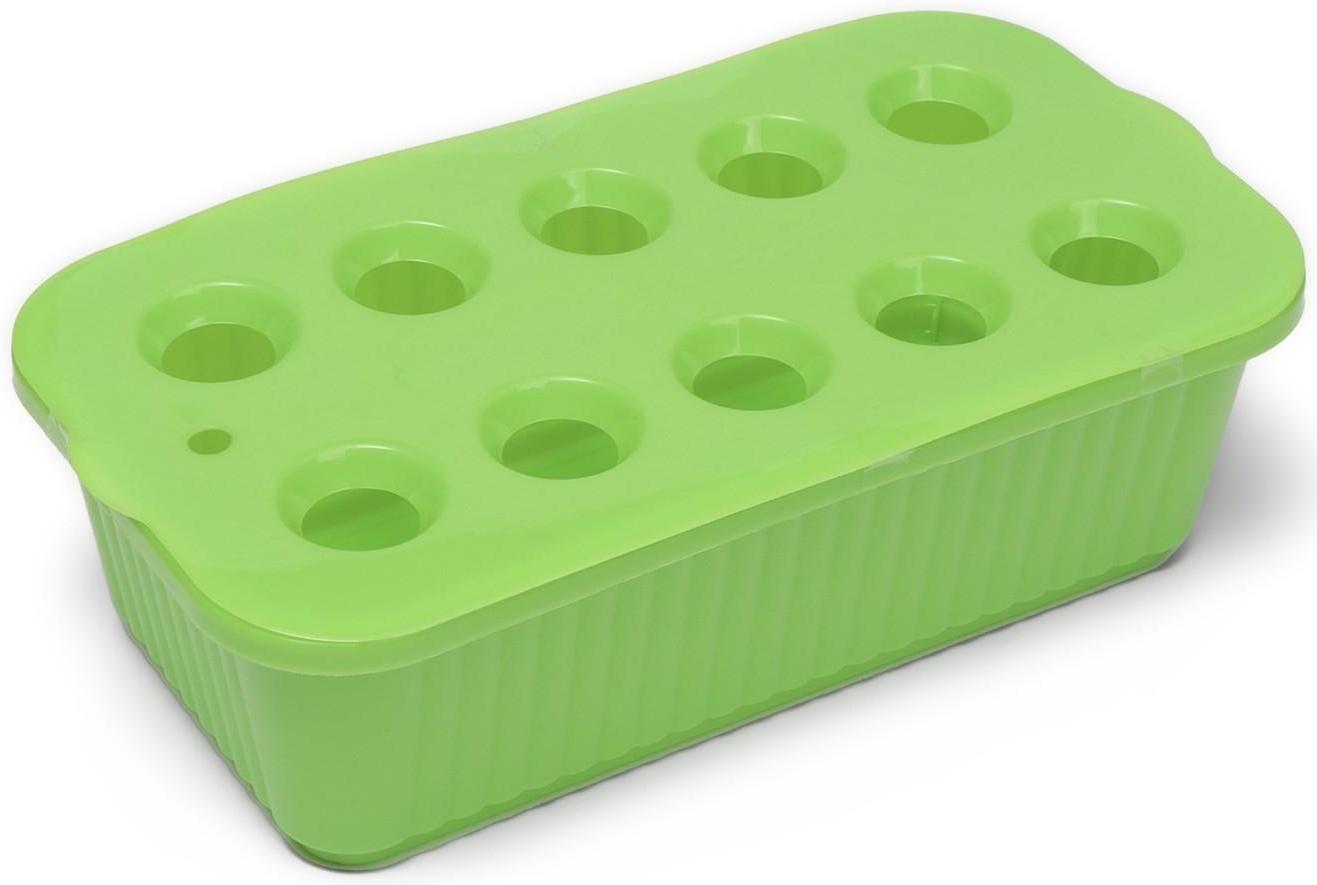 Ящик для рассады, 29 × 16 × 8,5 см, 2,5 л, 10 лунок, зелёный, Greengo