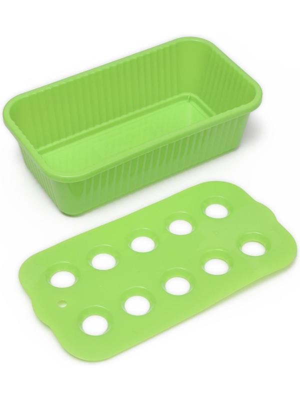 Ящик для рассады, 29 × 16 × 8,5 см, 2,5 л, 10 лунок, зелёный, Greengo