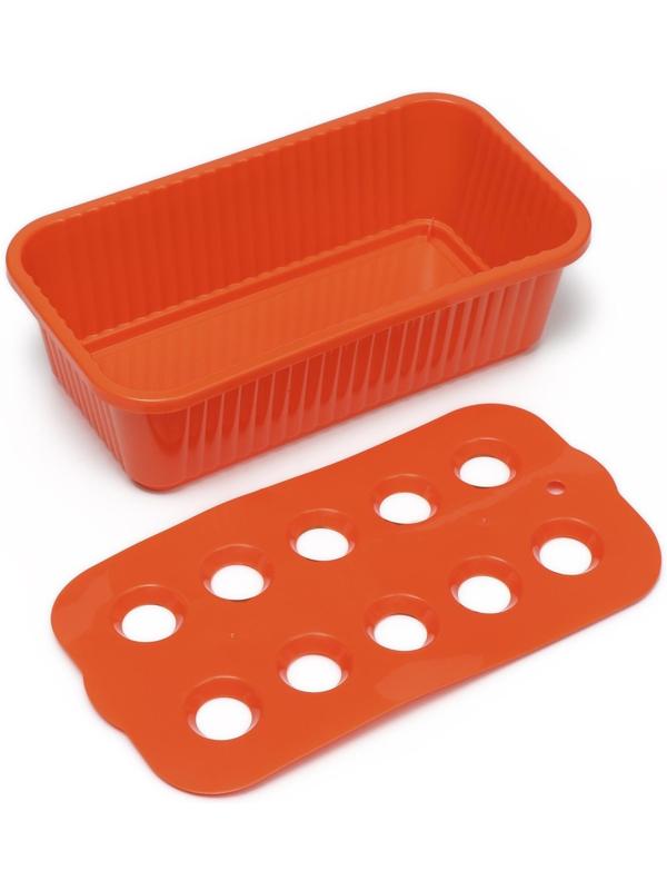 Ящик для рассады, 29 × 16 × 8,5 см, 2,5 л, 10 лунок, оранжевый, Greengo