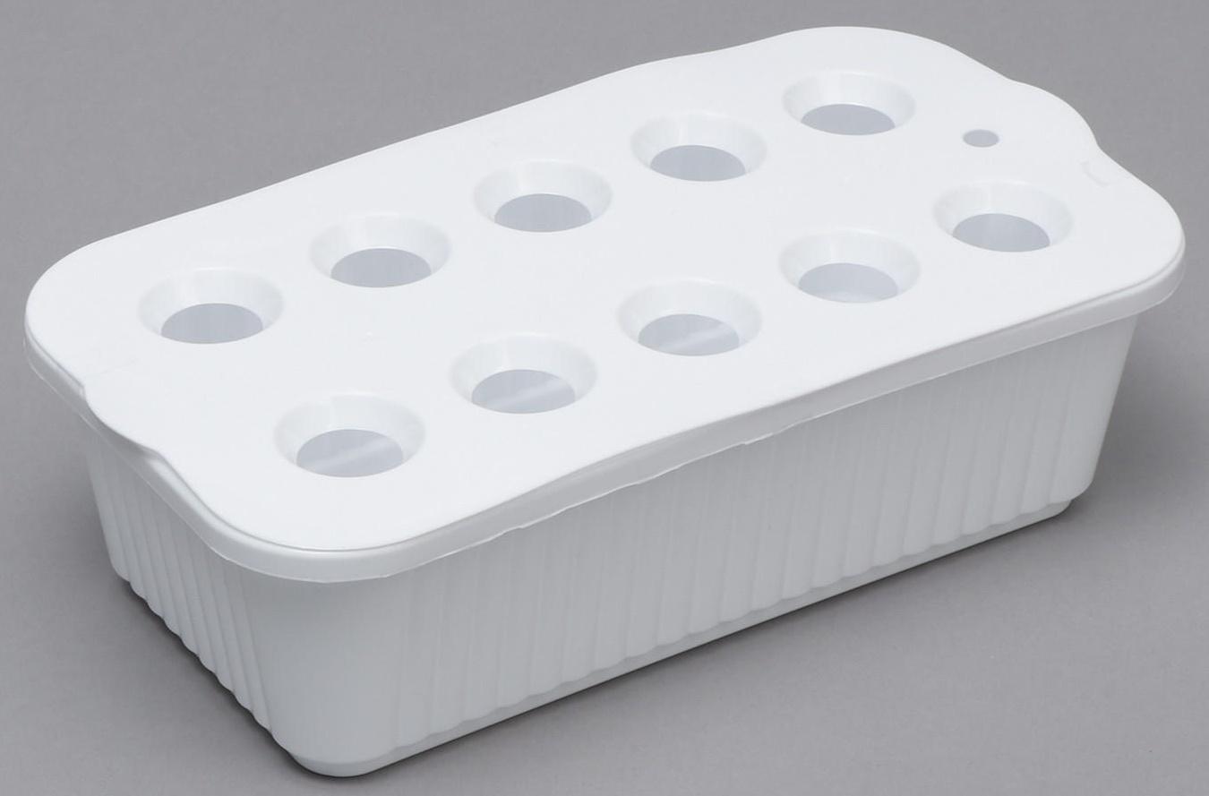 Ящик для рассады, 29 × 16 × 8,5 см, 2,5 л, 10 лунок, белый, Greengo