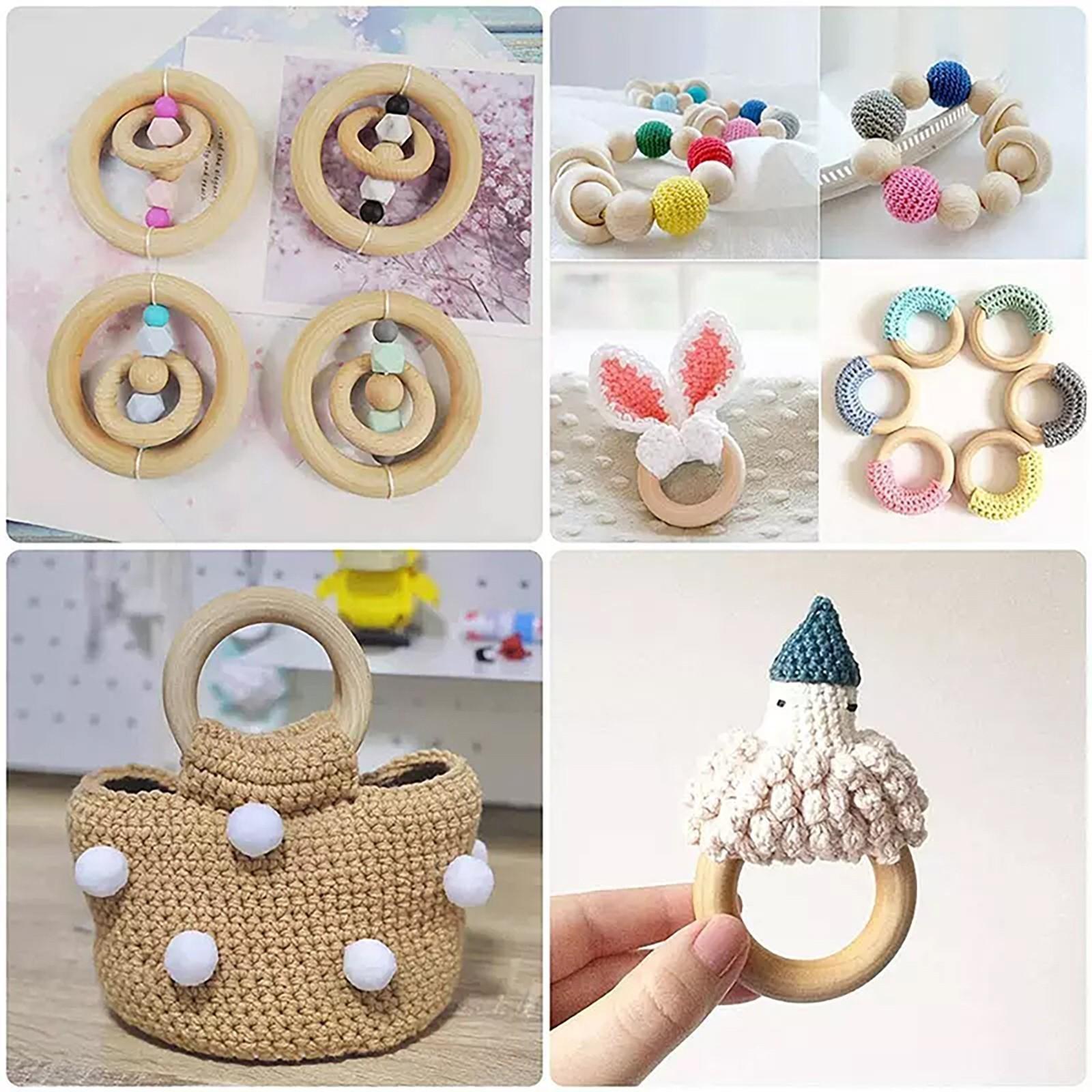 Набор колец для макраме, деревянные, d = 3,33/5 см, 3 шт