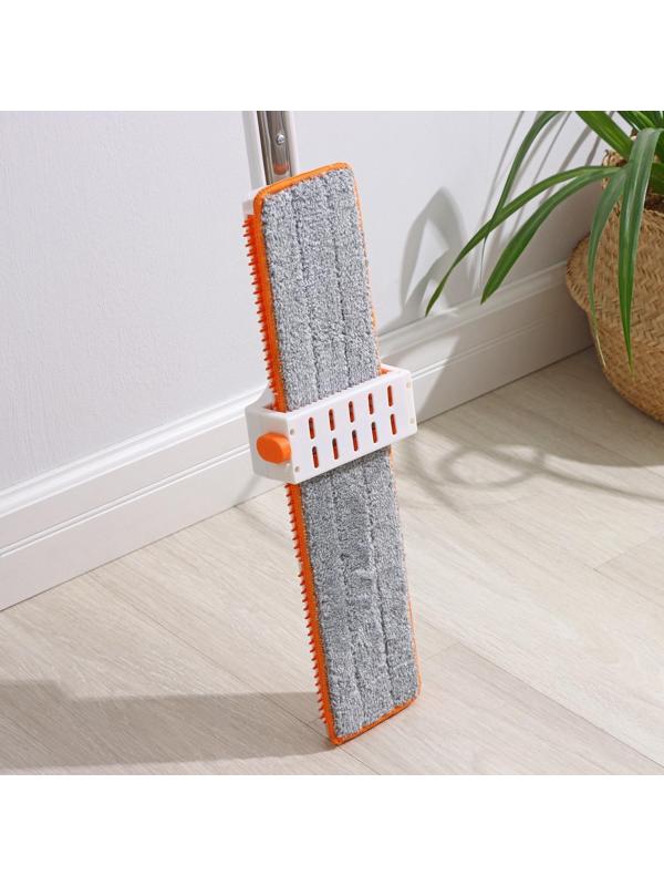 Швабра с отжимом, водосгоном и щёткой Raccoon, 2 насадки из микрофибры 50×11 см, стальная ручка 141 см