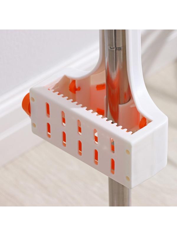 Швабра с отжимом, водосгоном и щёткой Raccoon, 2 насадки из микрофибры 50×11 см, стальная ручка 141 см