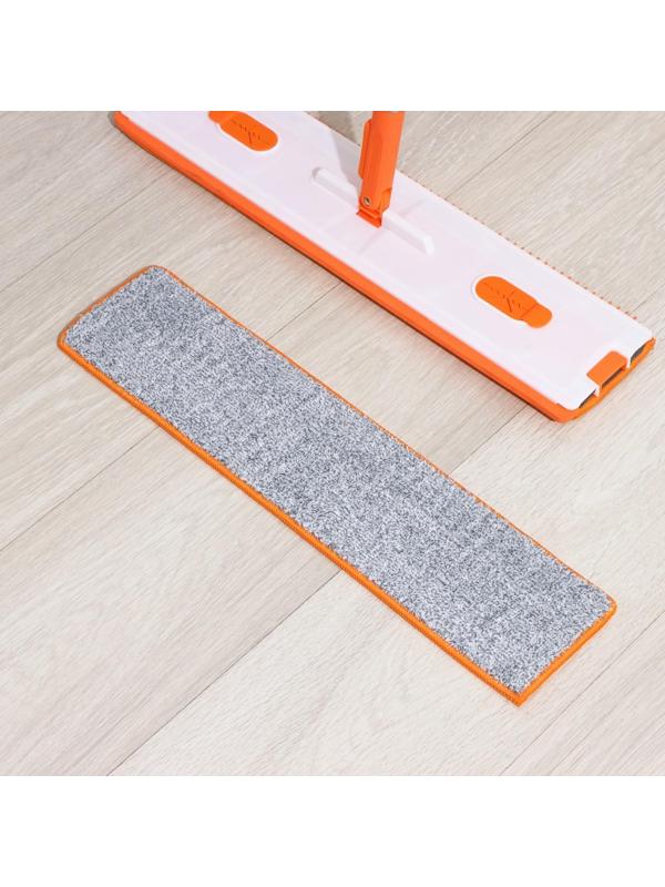 Швабра с отжимом, водосгоном и щёткой Raccoon, 2 насадки из микрофибры 50×11 см, стальная ручка 141 см