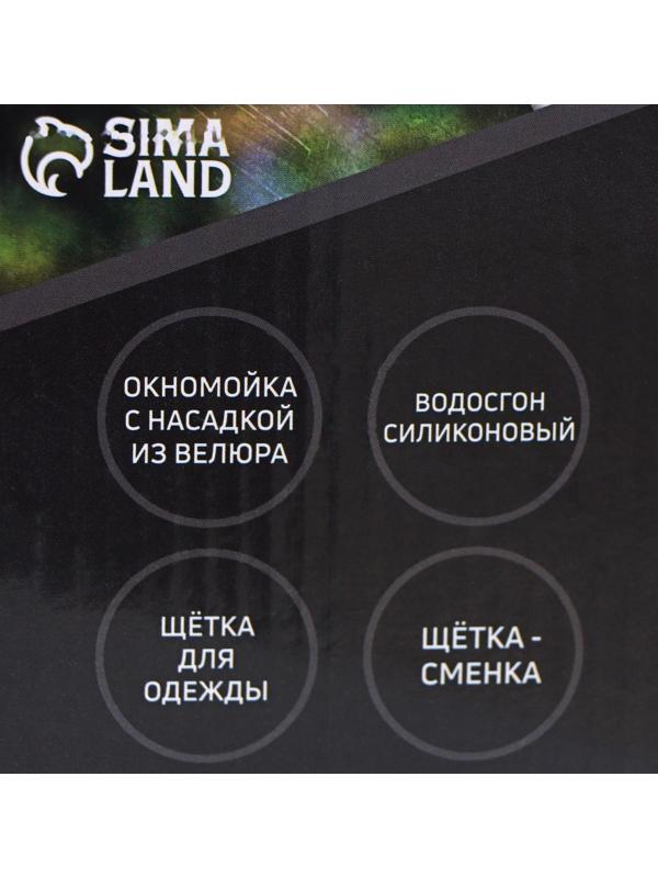 Окномойка Raccoon, велюровая насадка, дополонительная щётка для одежды, дополнительная пластиковая щётка, силиконовый сгон