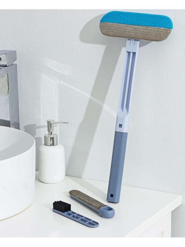 Окномойка Raccoon, велюровая насадка, дополонительная щётка для одежды, дополнительная пластиковая щётка, силиконовый сгон