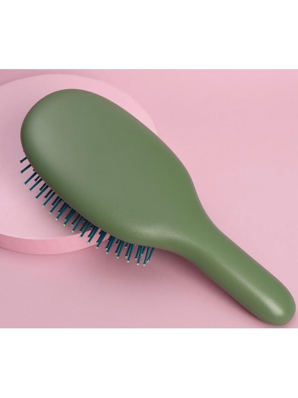 Расчёска массажная, 9 × 22 см, цвет хакки/светло-зелёный