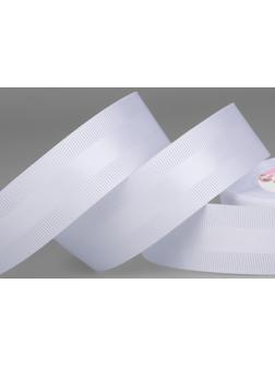 Лента декоративная, репс/атлас, 25 мм, 18 ± 1 м, цвет белый №001