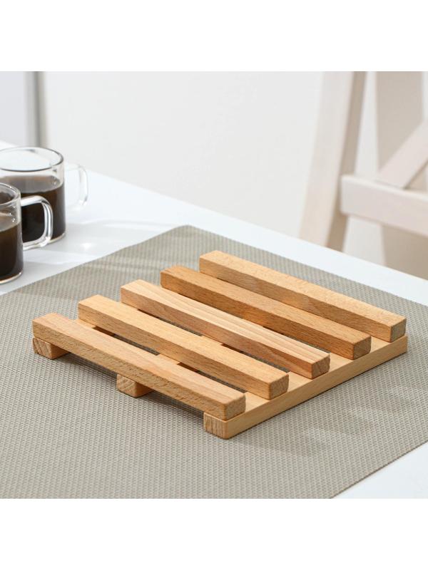 Подставка под горячее Доляна, решётка, 15×15×2 см, массив бук