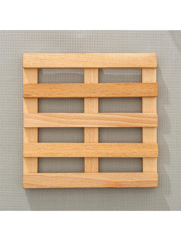 Подставка под горячее Доляна, решётка, 15×15×2 см, массив бук