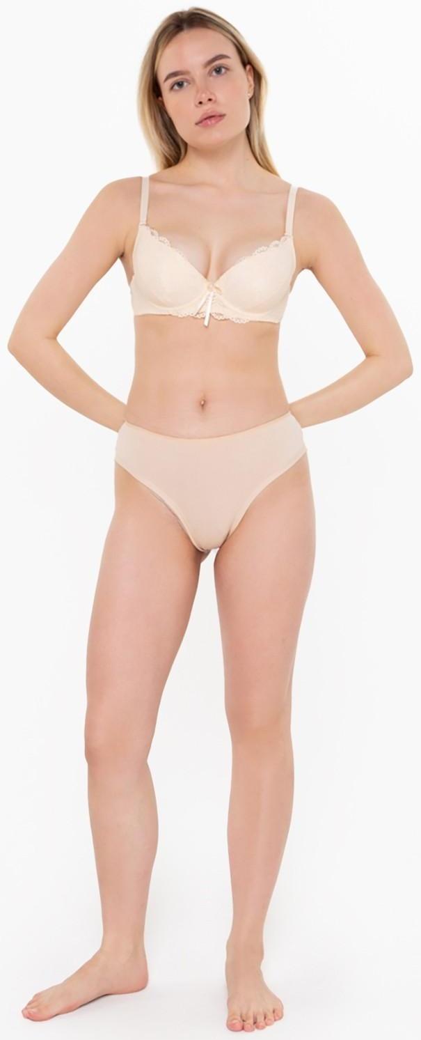Трусы женские бразильяна, цвет бежевый, размер 50
