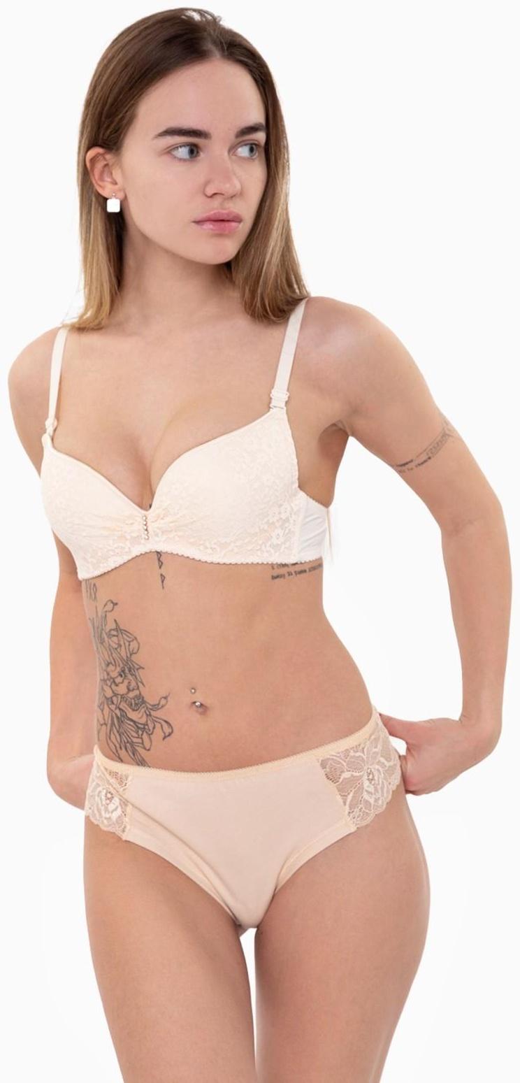 Трусы женские стринги, цвет бежевый, размер 44