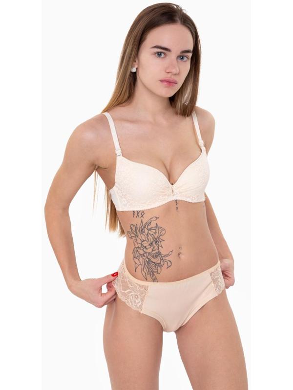 Трусы женские стринги, цвет бежевый, размер 44