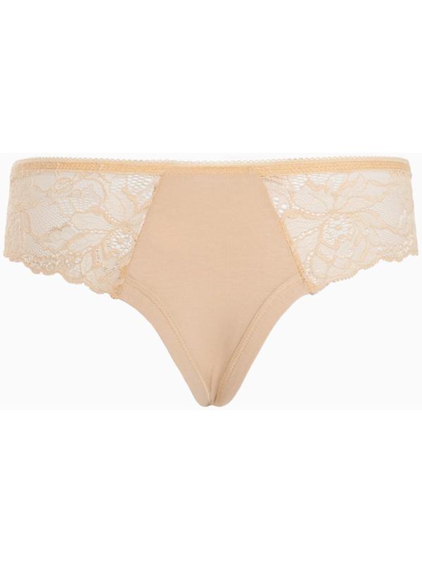 Трусы женские стринги, цвет бежевый, размер 44