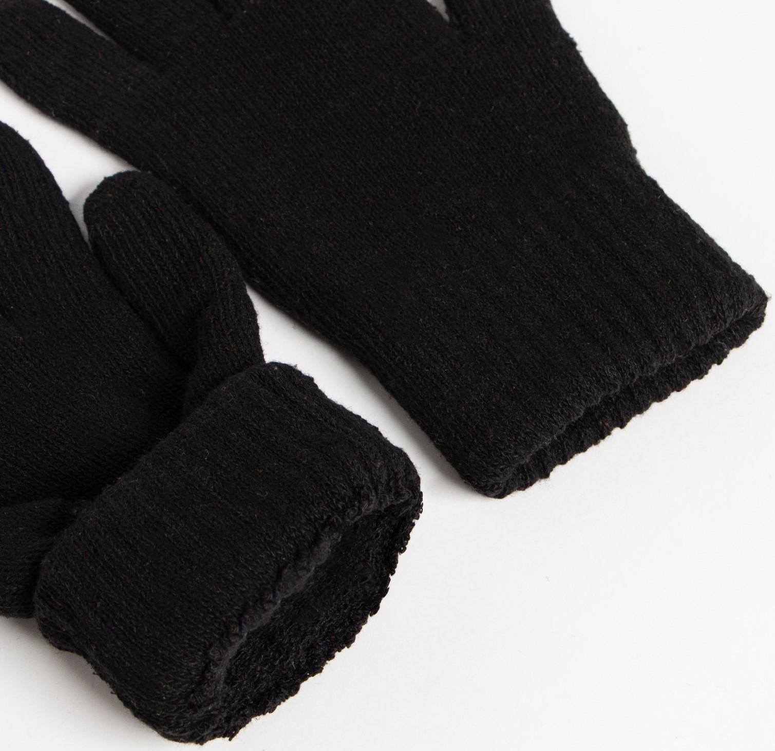 Перчатки мужские двойные, цвет чёрный, размер 8-9 (20-24)