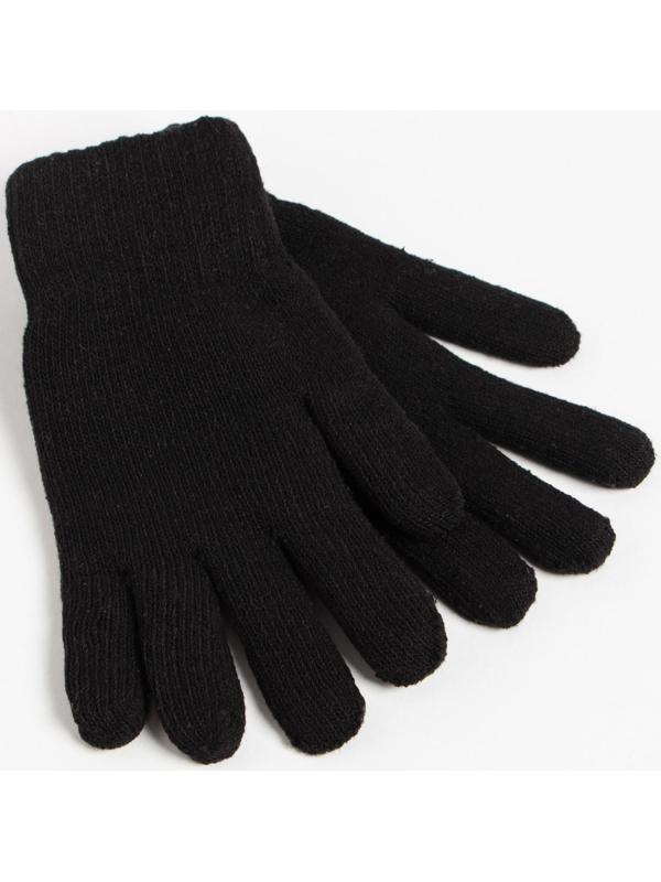 Перчатки мужские двойные, цвет чёрный, размер 8-9 (20-24)