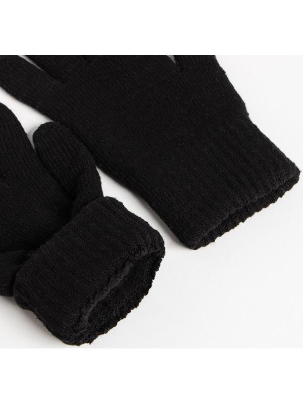 Перчатки мужские двойные, цвет чёрный, размер 8-9 (20-24)