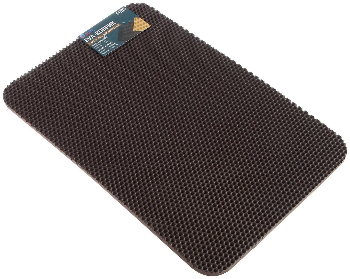 Коврик eva универсальный Grand Caratt, Соты 43 х 62 см, коричневый