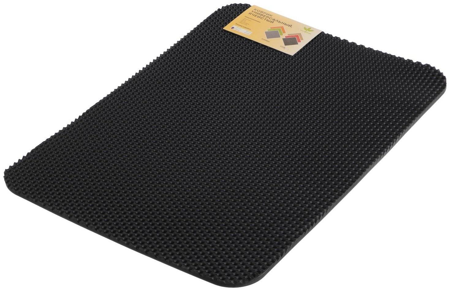 Коврик eva универсальный Grand Caratt, Соты 43 х 62 см, черный