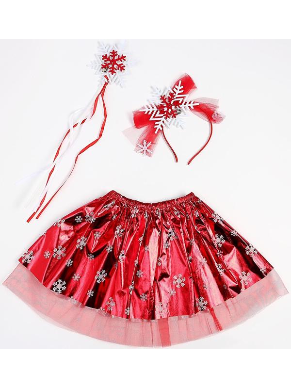 Карнавальный набор «Снежинки», 3 предмета: ободок, юбка, жезл