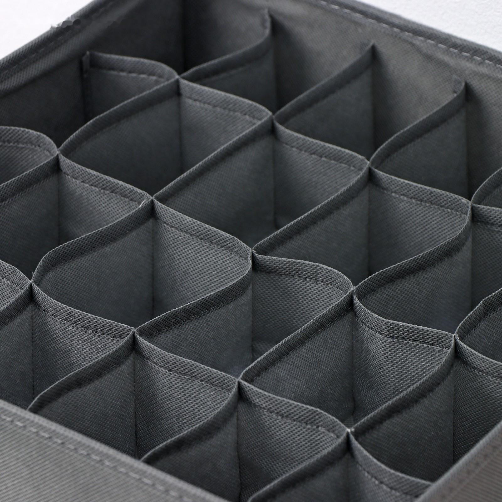 Органайзер для хранения белья Доляна «Смарт», 24 отделения, 32×32×10 см, цвет серый