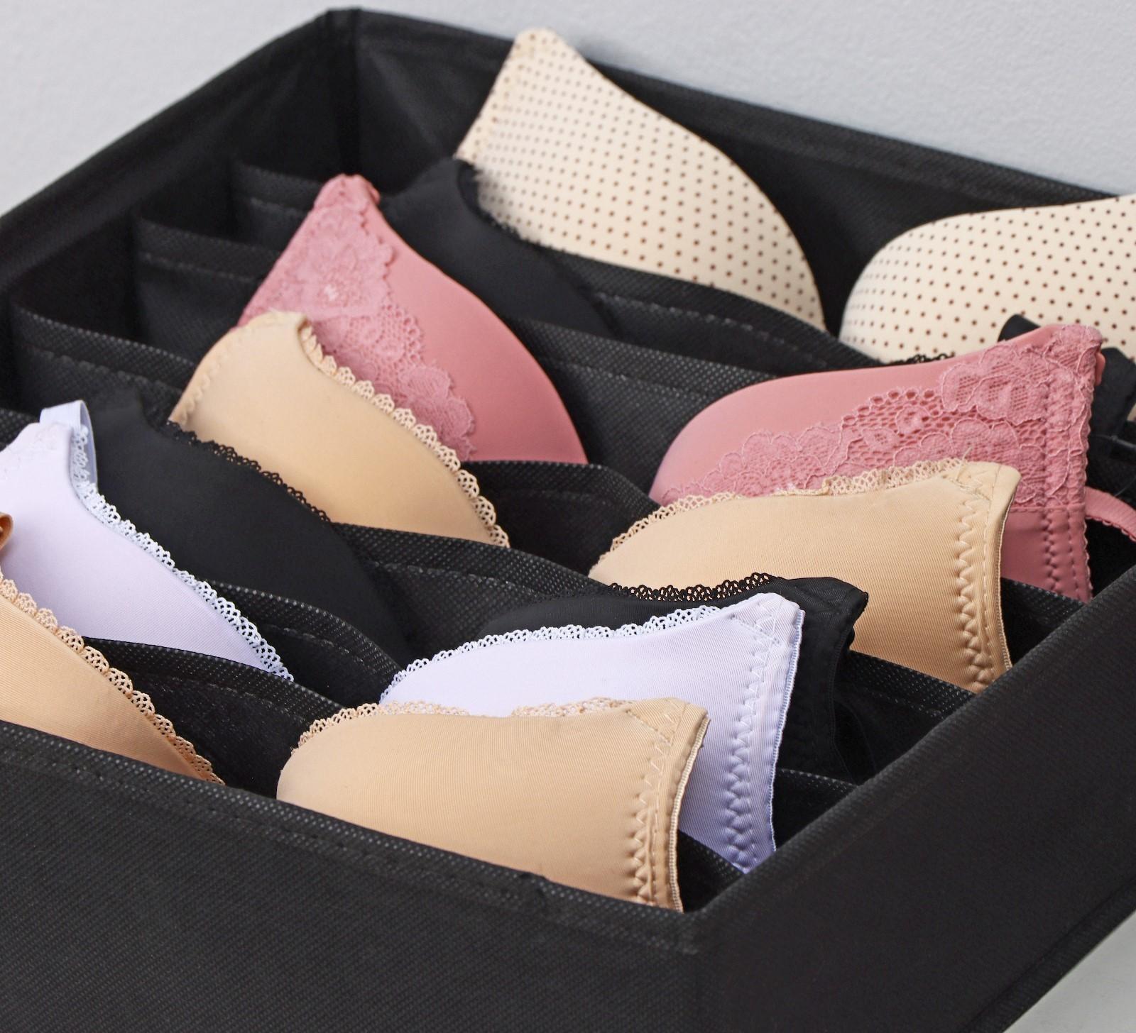 Органайзер для хранения белья Доляна «Смарт», 7 отделений, 32×32×10 см, цвет чёрный