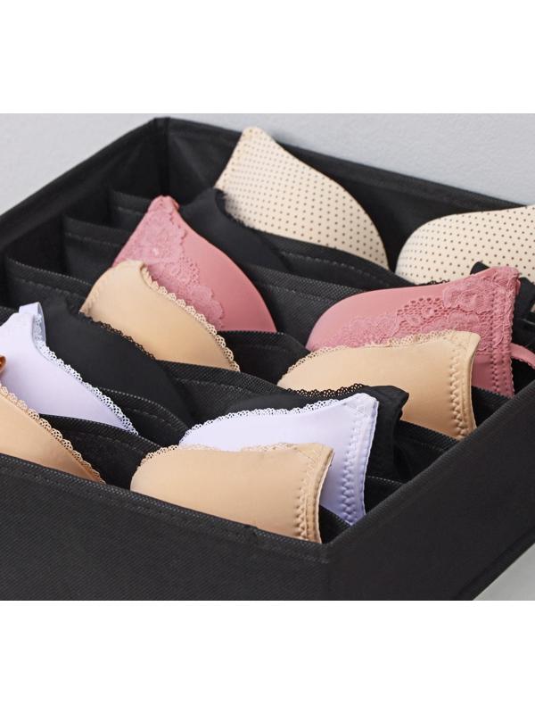 Органайзер для хранения белья Доляна «Смарт», 7 отделений, 32×32×10 см, цвет чёрный