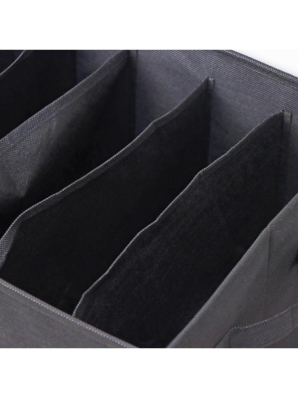 Органайзер для хранения белья Доляна «Смарт», 6 отделений, 44×29×22 см, цвет чёрный