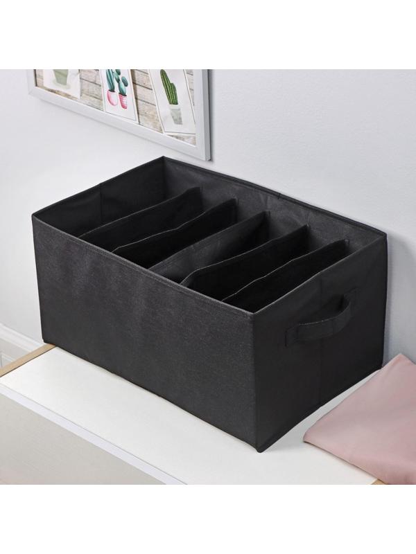 Органайзер для хранения белья Доляна «Смарт», 6 отделений, 44×29×22 см, цвет чёрный