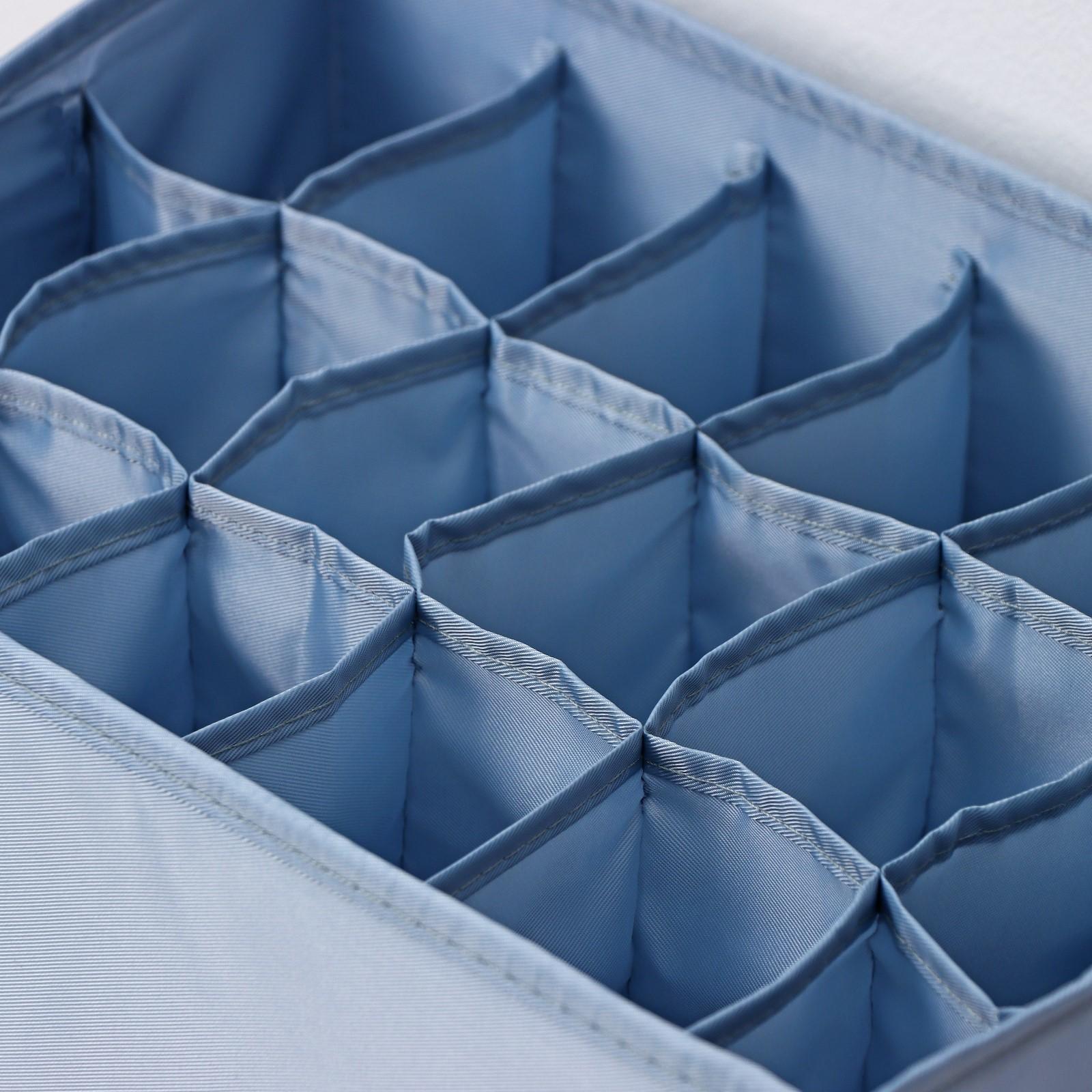 Органайзер для хранения белья «Комфорт», 18 отделений, 35×24×13 см, цвет серо-синий