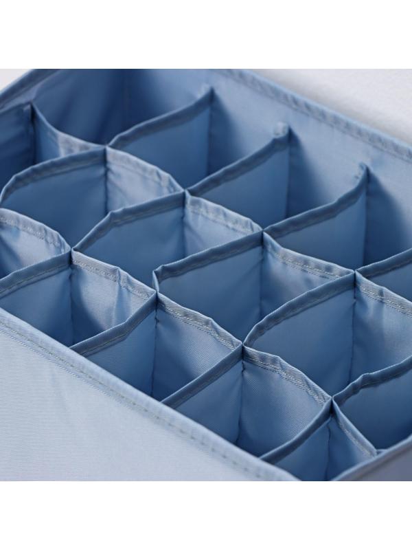 Органайзер для хранения белья «Комфорт», 18 отделений, 35×24×13 см, цвет серо-синий