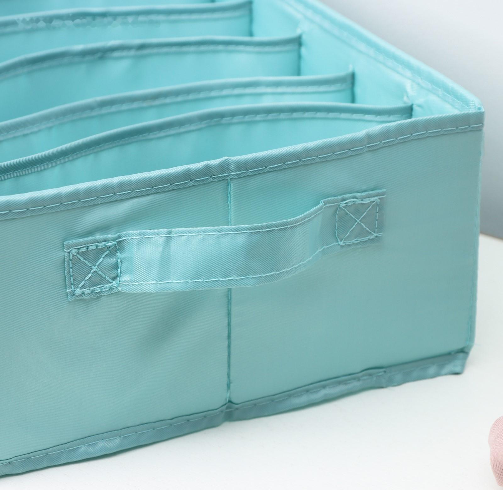 Органайзер для хранения белья «Комфорт», 7 отделений, 35×24×13 см, цвет бирюзовый