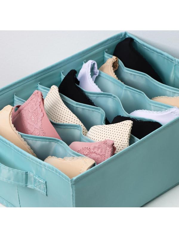 Органайзер для хранения белья «Комфорт», 7 отделений, 35×24×13 см, цвет бирюзовый