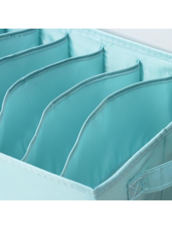 Органайзер для хранения белья «Комфорт», 7 отделений, 35×24×13 см, цвет бирюзовый