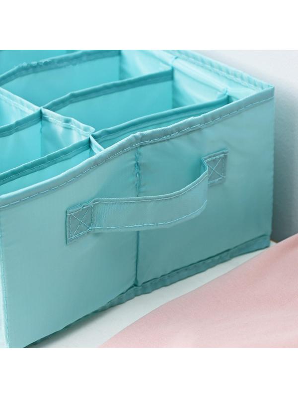 Органайзер для хранения белья «Комфорт», 12 отделений, 35×24×13 см, цвет бирюзовый